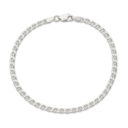 Solid Mariner Link Chain Bracelet Sterling Silver 9" 3.15mm