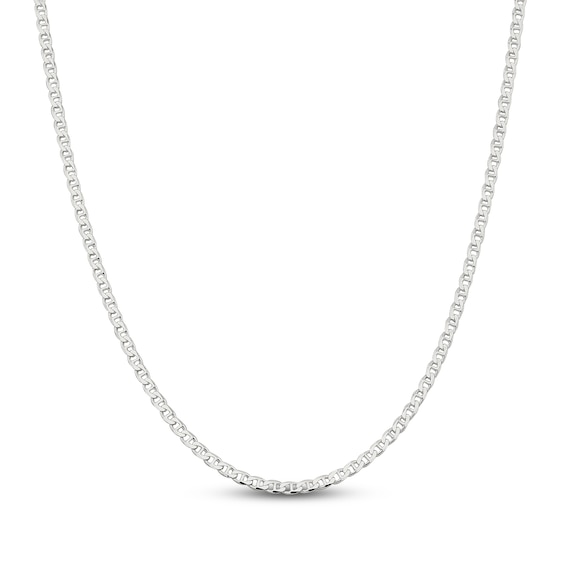Solid Mariner Link Chain Necklace Sterling Silver 22" 3.15mm