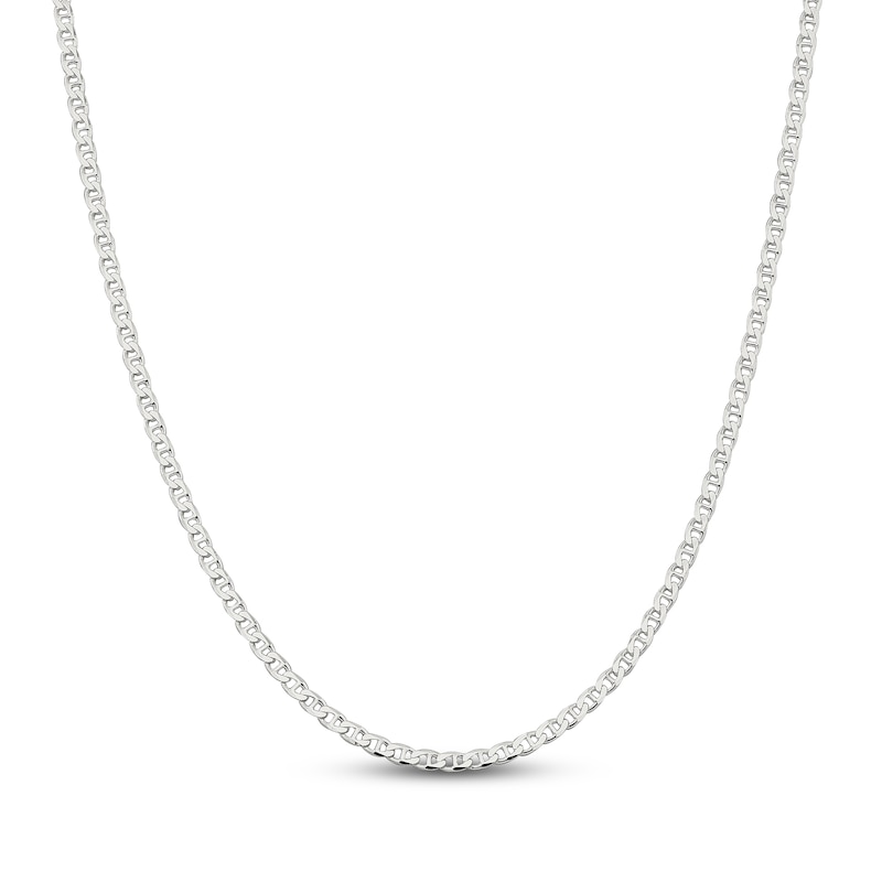 Solid Cuban Link Chain Necklace Sterling Silver 22" 3.15mm
