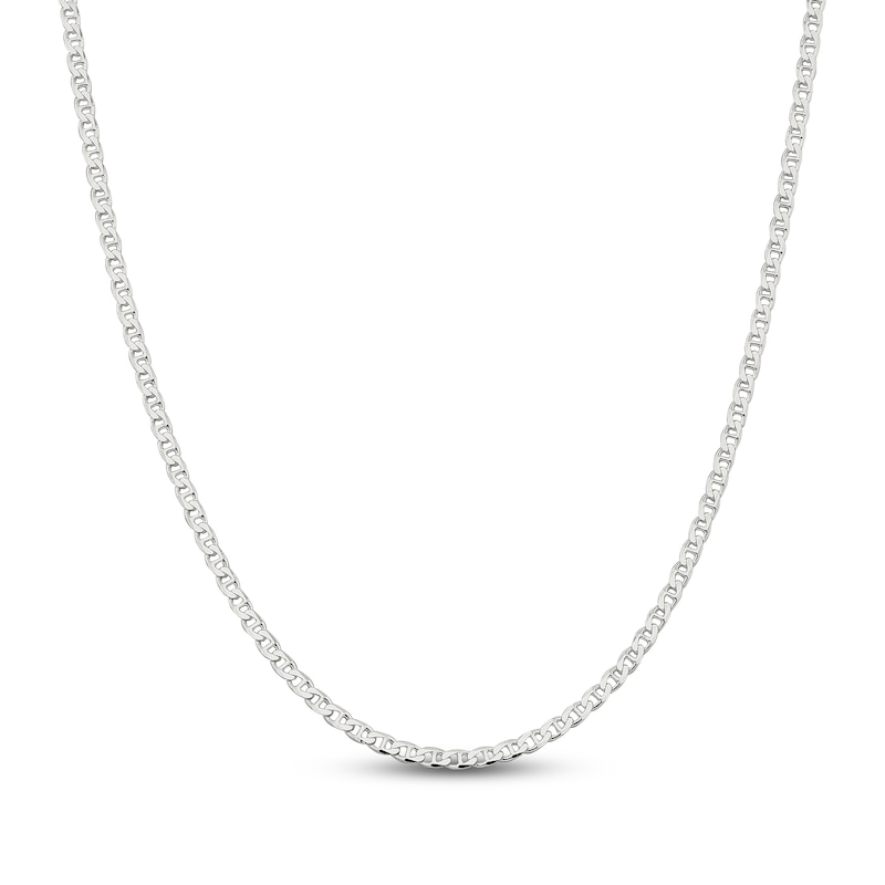 Main Image 1 of Solid Mariner Anchor Chain Necklace Sterling Silver 24" 3.15mm