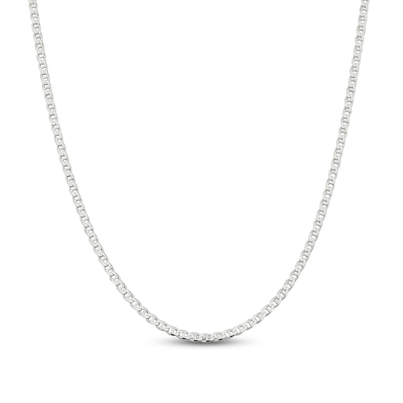 Solid Mariner Link Chain Necklace Sterling Silver 26" 3.15mm