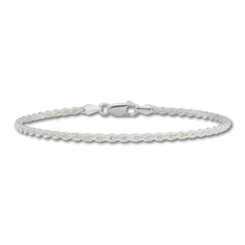 Main Image 1 of Solid Rope Chain Bracelet Sterling Silver 8" 2.5mm