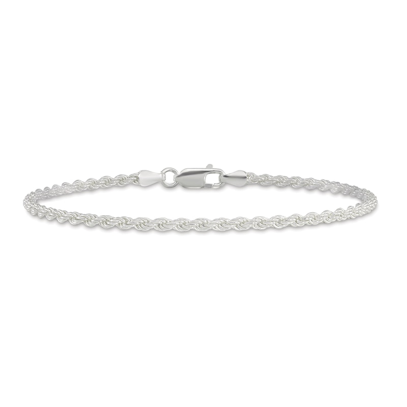 Main Image 1 of Solid Rope Chain Bracelet Sterling Silver 9" 2.5mm