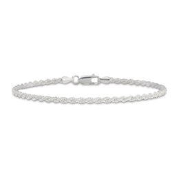Rope Chain Anklet Sterling Silver 10"