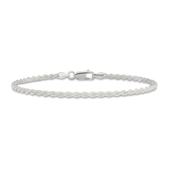 Rope Chain Anklet Sterling Silver 10"