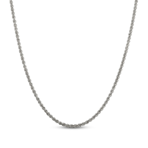 Solid Rope Chain Necklace Sterling Silver 18" 2.5mm