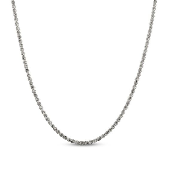 Solid Rope Chain Necklace Sterling Silver 20" 2.5mm