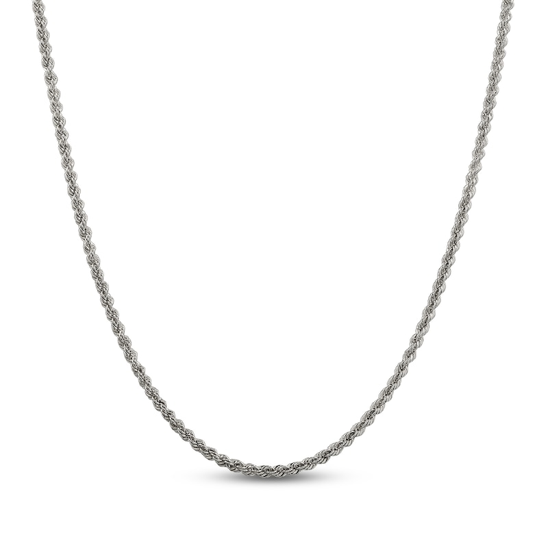 Main Image 1 of Solid Rope Chain Necklace Sterling Silver 24" 2.5mm
