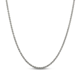 Solid Rope Chain Necklace Sterling Silver 26" 2.5mm