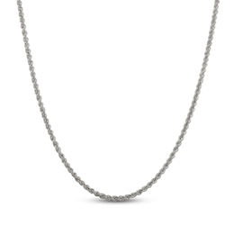 Solid Rope Chain Necklace Sterling Silver 28" 2.5mm
