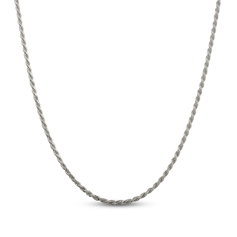 Main Image 1 of Solid Rope Chain Necklace Sterling Silver 16" 2.25mm