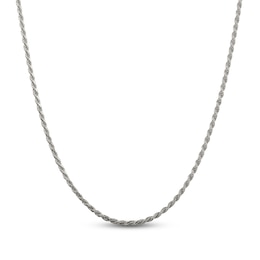 Solid Rope Chain Necklace Sterling Silver 18" 2.25mm