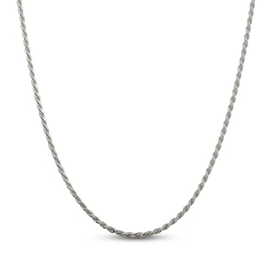 Solid Rope Chain Necklace Sterling Silver 18" 2.25mm