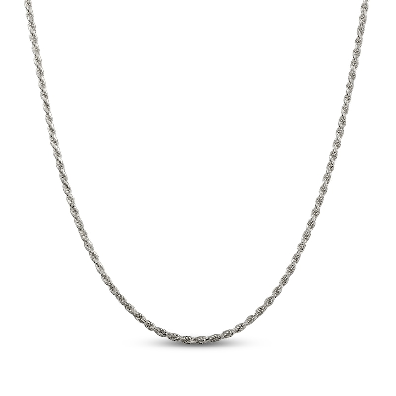Main Image 1 of Solid Rope Chain Necklace Sterling Silver 18" 2.25mm