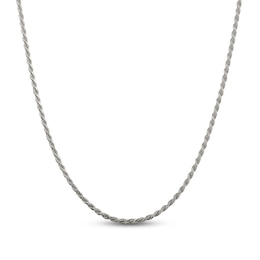 Solid Rope Chain Necklace Sterling Silver 24" 2.25mm