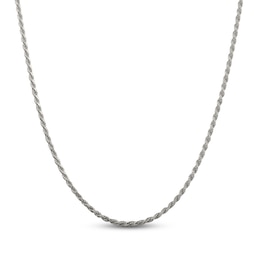 Solid Rope Chain Necklace Sterling Silver 30" 2.25mm