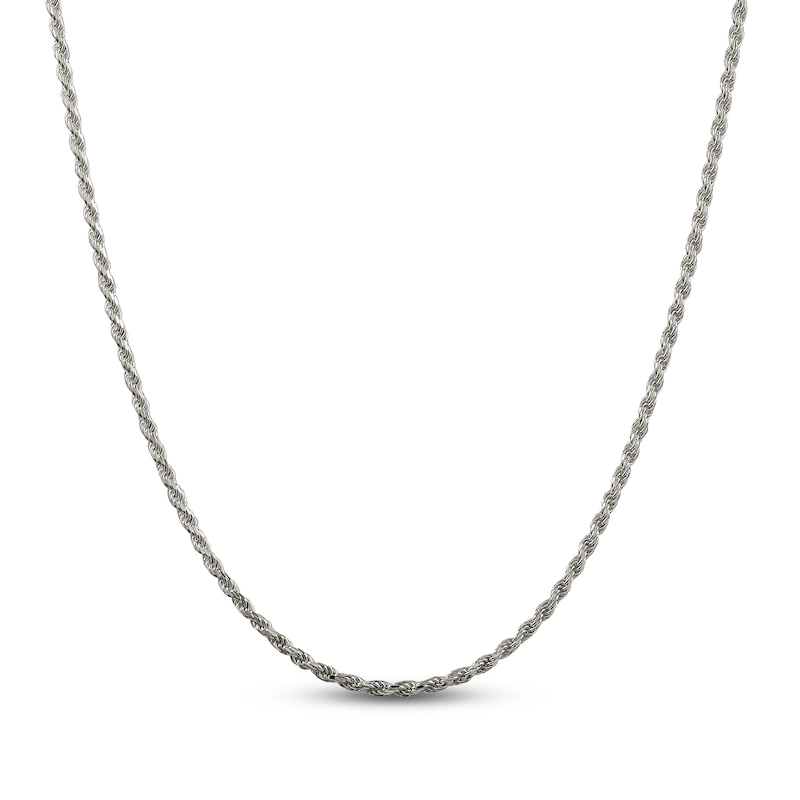 Main Image 1 of Solid Rope Chain Necklace Sterling Silver 30" 2.25mm