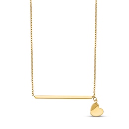 Heart Necklace 14K Yellow Gold 15"