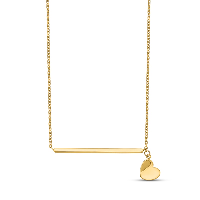 Main Image 1 of Heart Necklace 14K Yellow Gold 15"