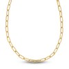 Thumbnail Image 1 of Polished Textured Paperclip Link Necklace 14K Yellow Gold 23.5-Inch