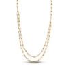 Thumbnail Image 0 of Two Layer Paperclip Necklace 14K Yellow Gold 20-Inch