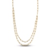 Thumbnail Image 1 of Two Layer Paperclip Necklace 14K Yellow Gold 20-Inch