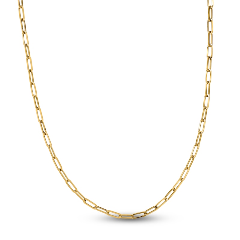 Main Image 1 of Polished Paperclip Necklace 14K Yellow Gold 31.5-Inch