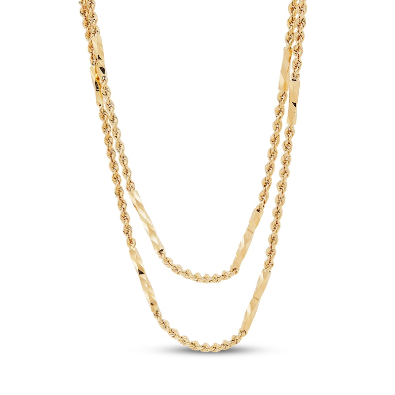 Main Image 1 of Double Rope Necklace 10K Yellow Gold 18"