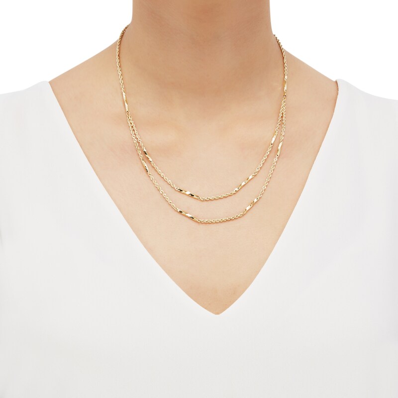 Main Image 2 of Double Rope Necklace 10K Yellow Gold 18"