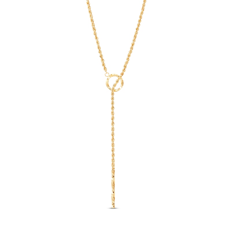 Main Image 1 of Lariat Rope Necklace 10K Yellow Gold 17"