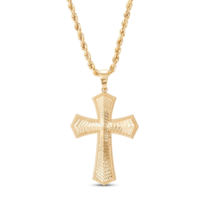 Cross Rope Chain Necklace 10K Yellow Gold | Jared