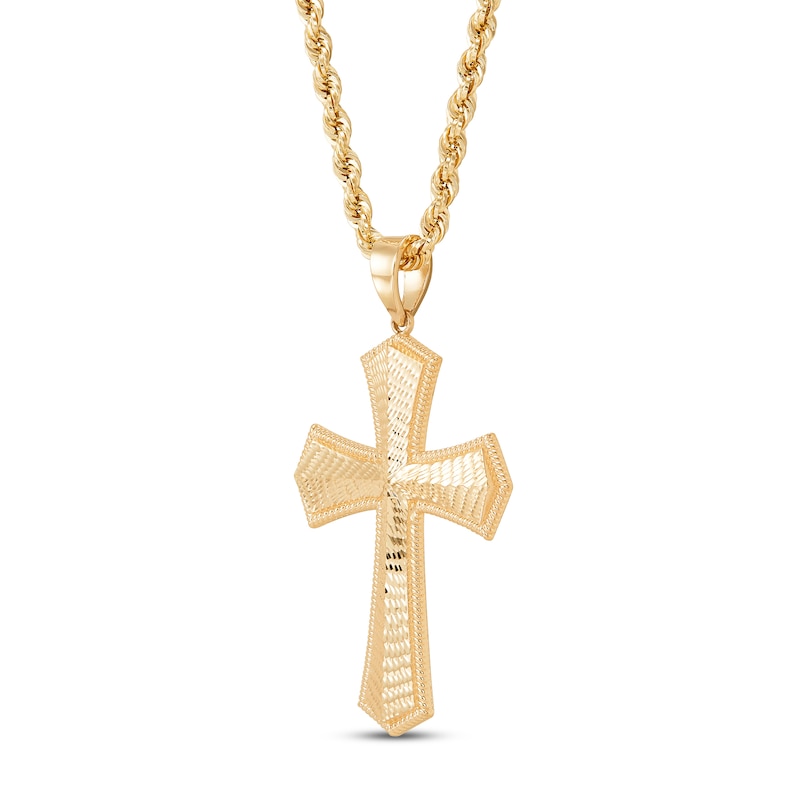 Main Image 2 of Cross Rope Chain Necklace 10K Yellow Gold 22"