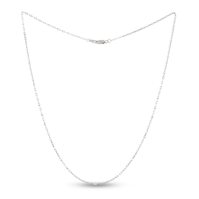 Main Image 1 of Solid Paperclip Necklace 14K White Gold 24" 1.3mm