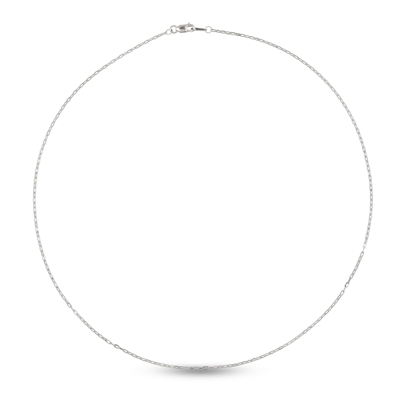 Main Image 2 of Solid Paperclip Necklace 14K White Gold 24" 1.3mm
