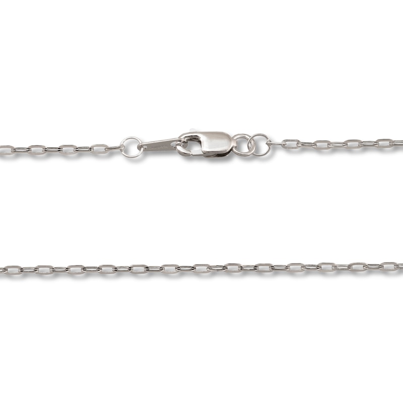 Main Image 3 of Solid Paperclip Necklace 14K White Gold 24" 1.3mm
