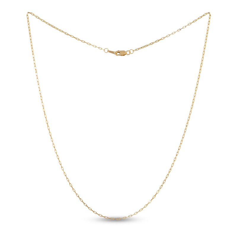 Solid Paperclip Necklace 14K Yellow Gold 20" 1.3mm