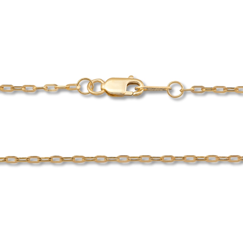 Solid Paperclip Necklace 14K Yellow Gold 20" 1.3mm