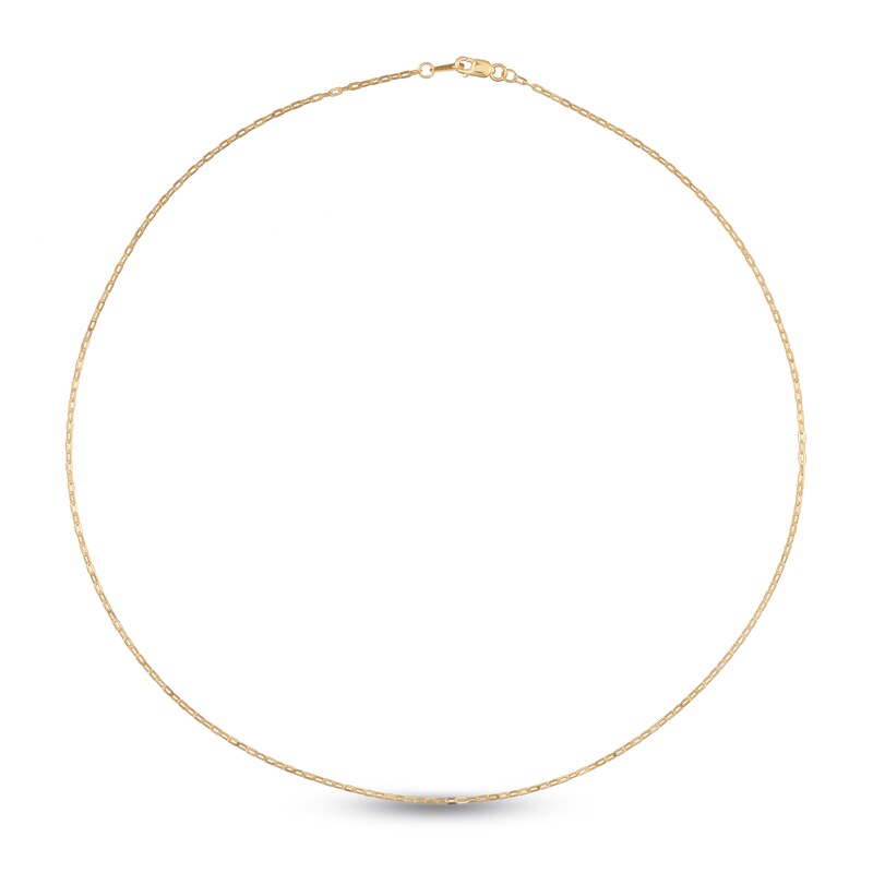Main Image 2 of Solid Paperclip Necklace 14K Yellow Gold 24" 1.3mm