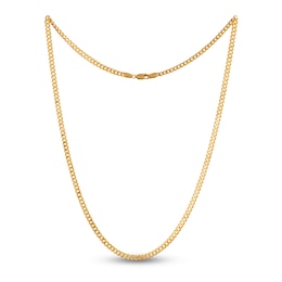 Solid Curb Necklace 14K Yellow Gold 20" 3.9mm