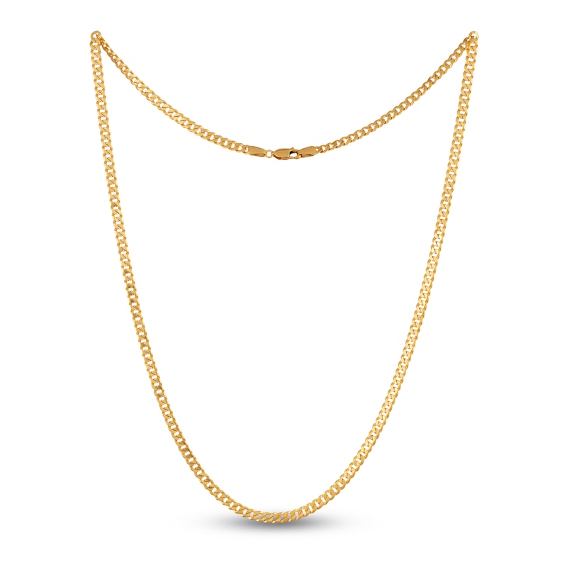 Main Image 1 of Solid Curb Necklace 14K Yellow Gold 20" 3.9mm