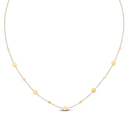 Polished Disc Necklace 14K Yellow Gold 18"