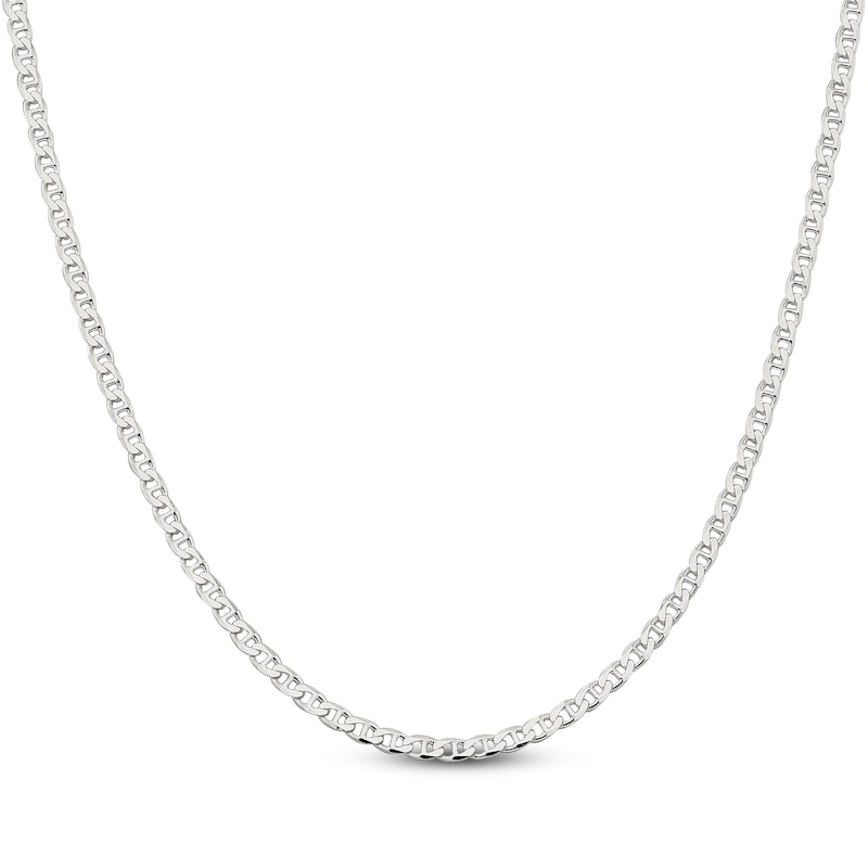 Main Image 1 of Solid Flat Anchor Chain Necklace Sterling Silver 18" 3.15mm