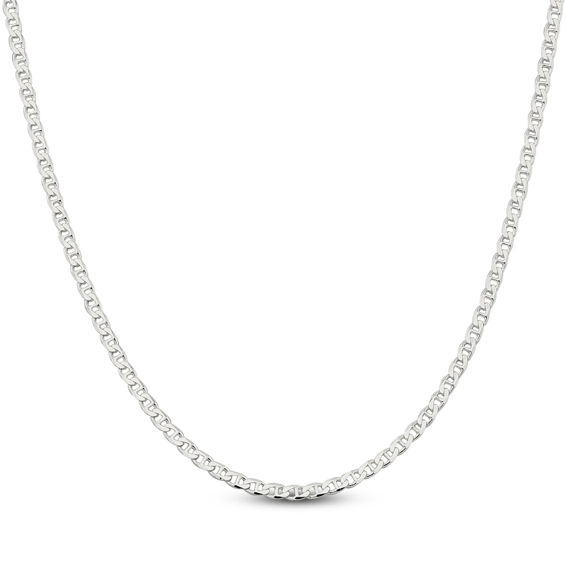 Main Image 1 of Solid Flat Anchor Chain Necklace Sterling Silver 20" 3.15mm