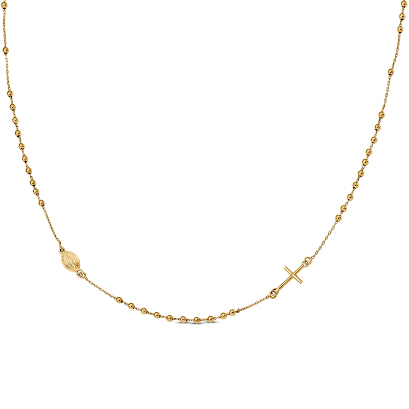 Main Image 1 of Cross Rosary Necklace 14K Yellow Gold