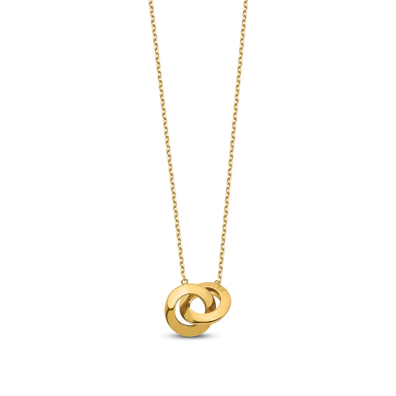 Main Image 1 of Circle Necklace 14K Yellow Gold 17"