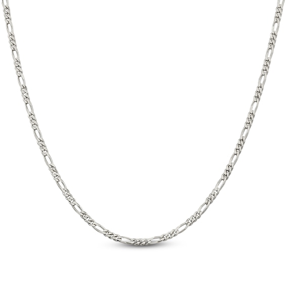 Solid Figaro Chain Necklace Sterling Silver 18" 2.85mm
