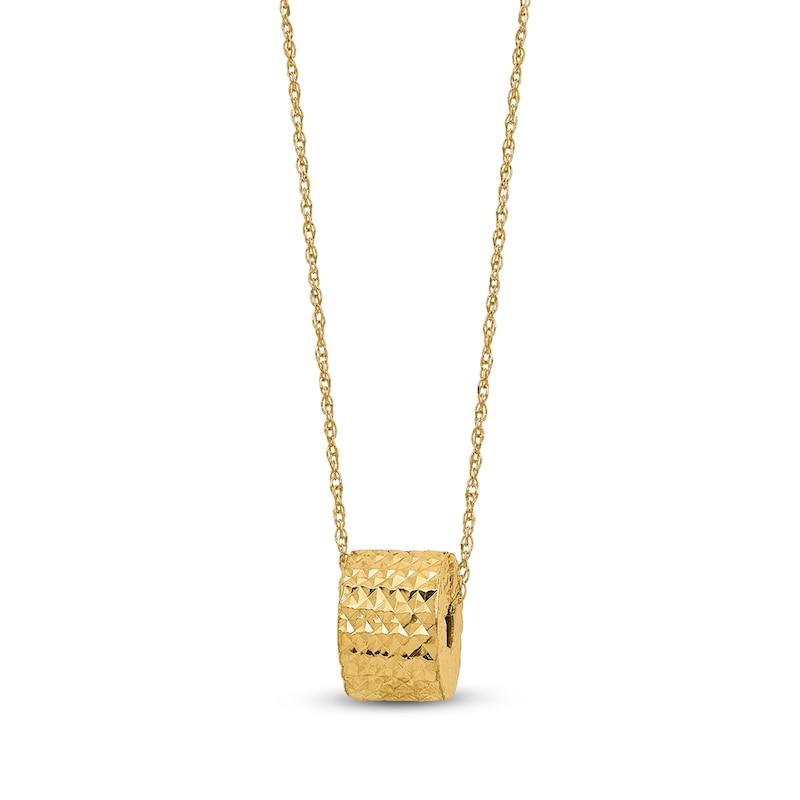 Main Image 1 of Rope Chain Barrel Necklace 14K Yellow Gold