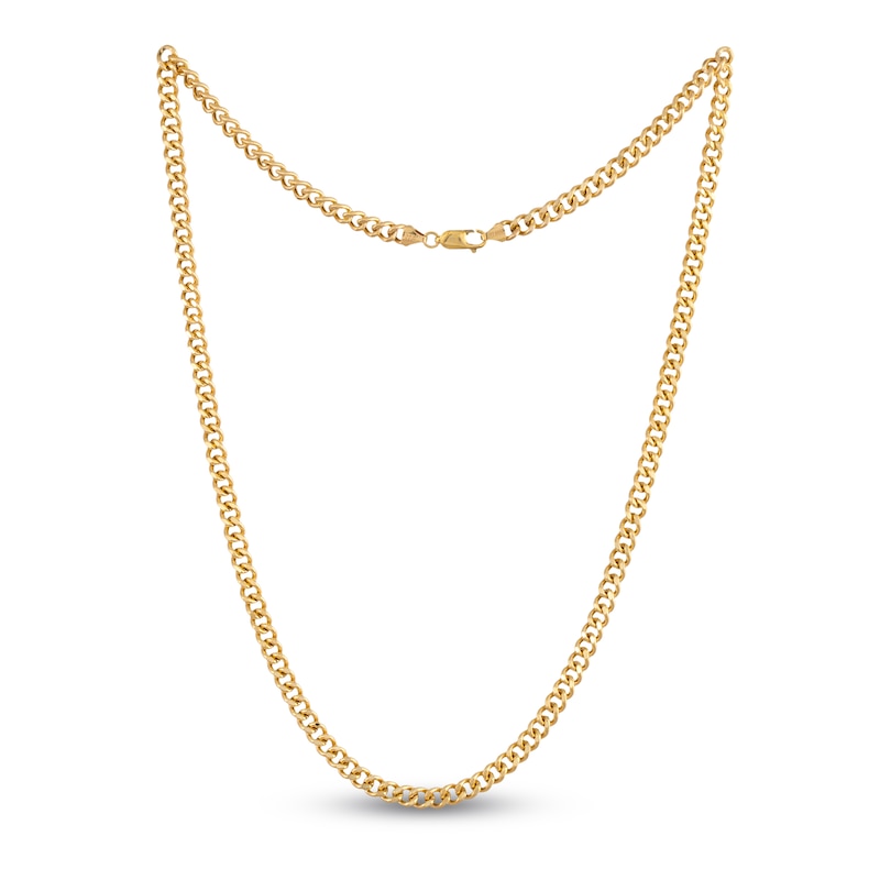 Main Image 1 of Hollow Curb Necklace 14K Yellow Gold 24" 5.1mm
