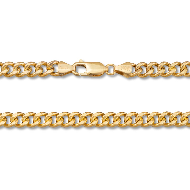 Main Image 2 of Hollow Curb Necklace 14K Yellow Gold 24" 5.1mm