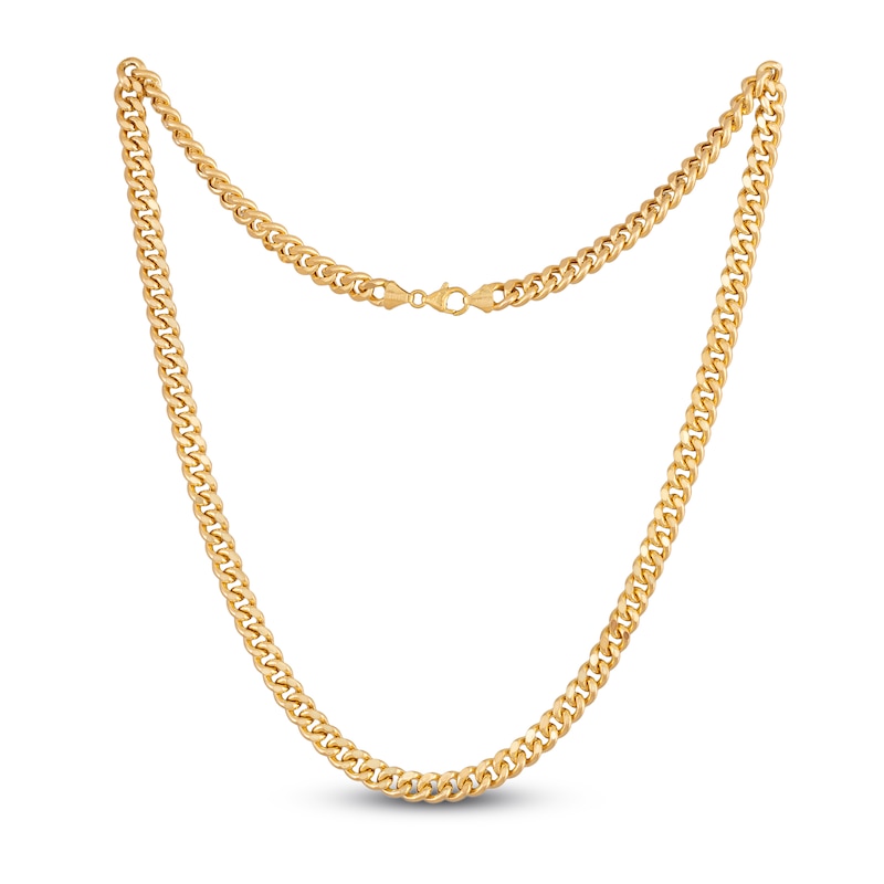 Curb Necklace 14K Yellow Gold 24" 7MM